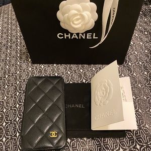 Chanel iPhone XS Quilted Caviar Phone Case